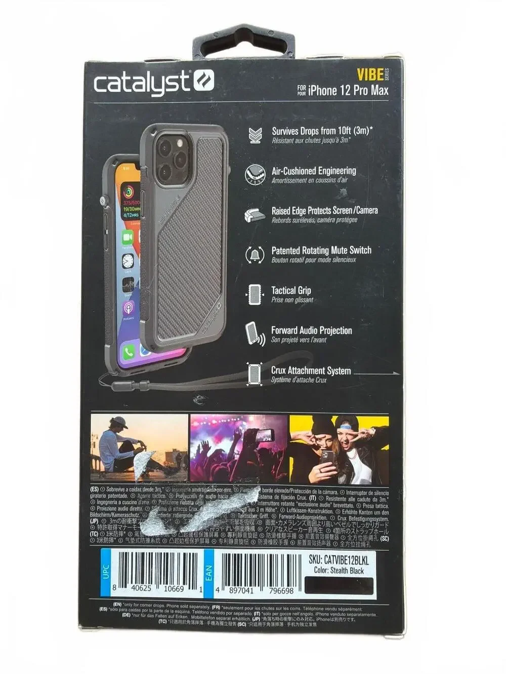 Catalyst Vibe Series Phone Case for iPhone 12 Pro Max - Stealth Black - NEW